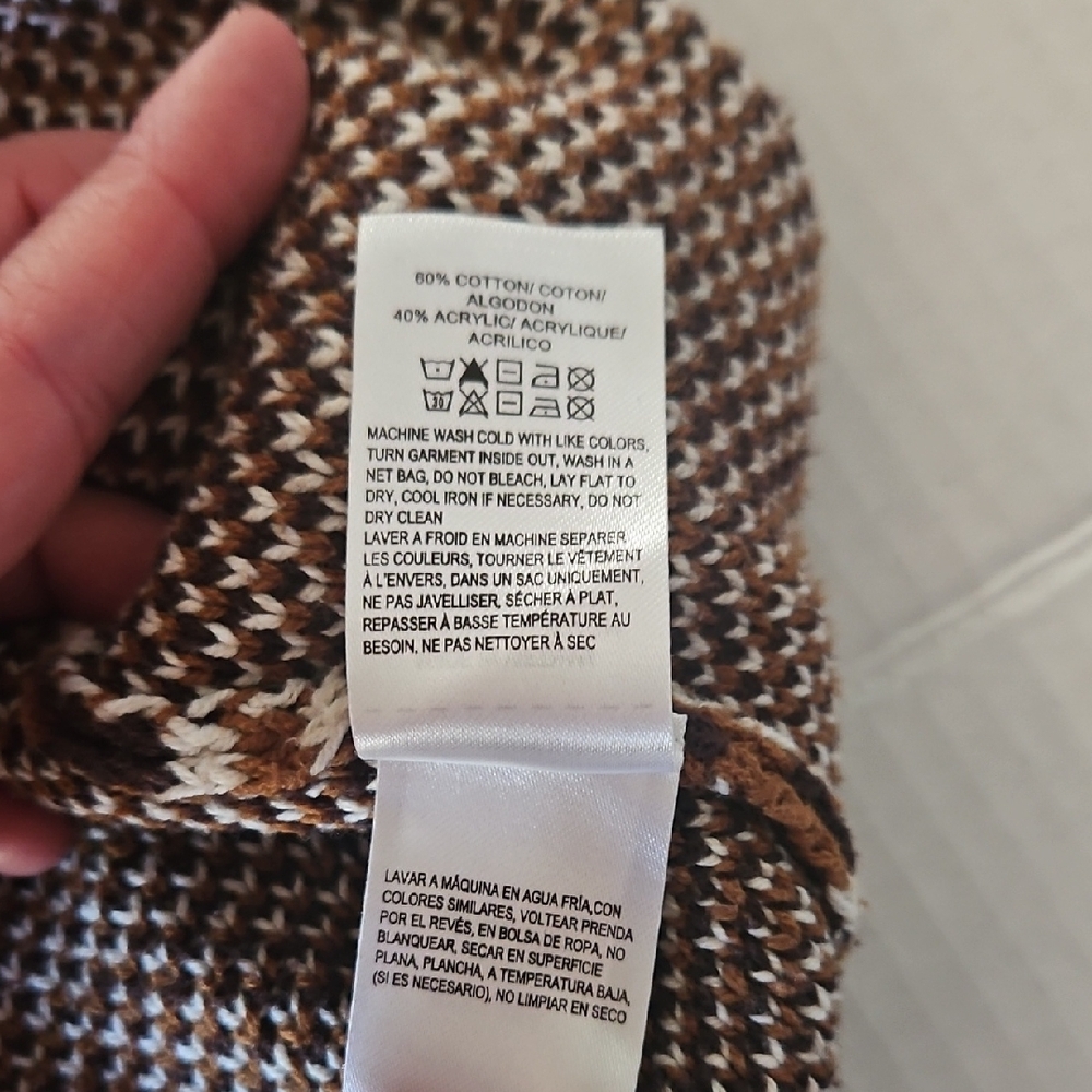 Lucky Brand Brown and Black Patterned Belted Cardigan - Picture 4 of 4
